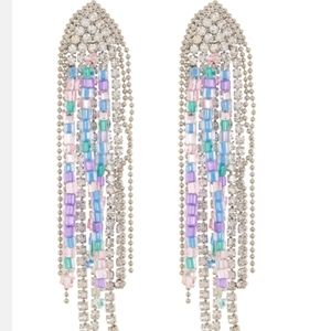 Nordstrom Long dangle multicolored earrings, beaded, brand new